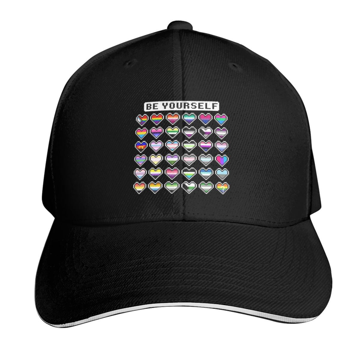Outdoor Sport Background - Vlaggen van de LGBTQ+-gemeenschap, pixelkunst, witte