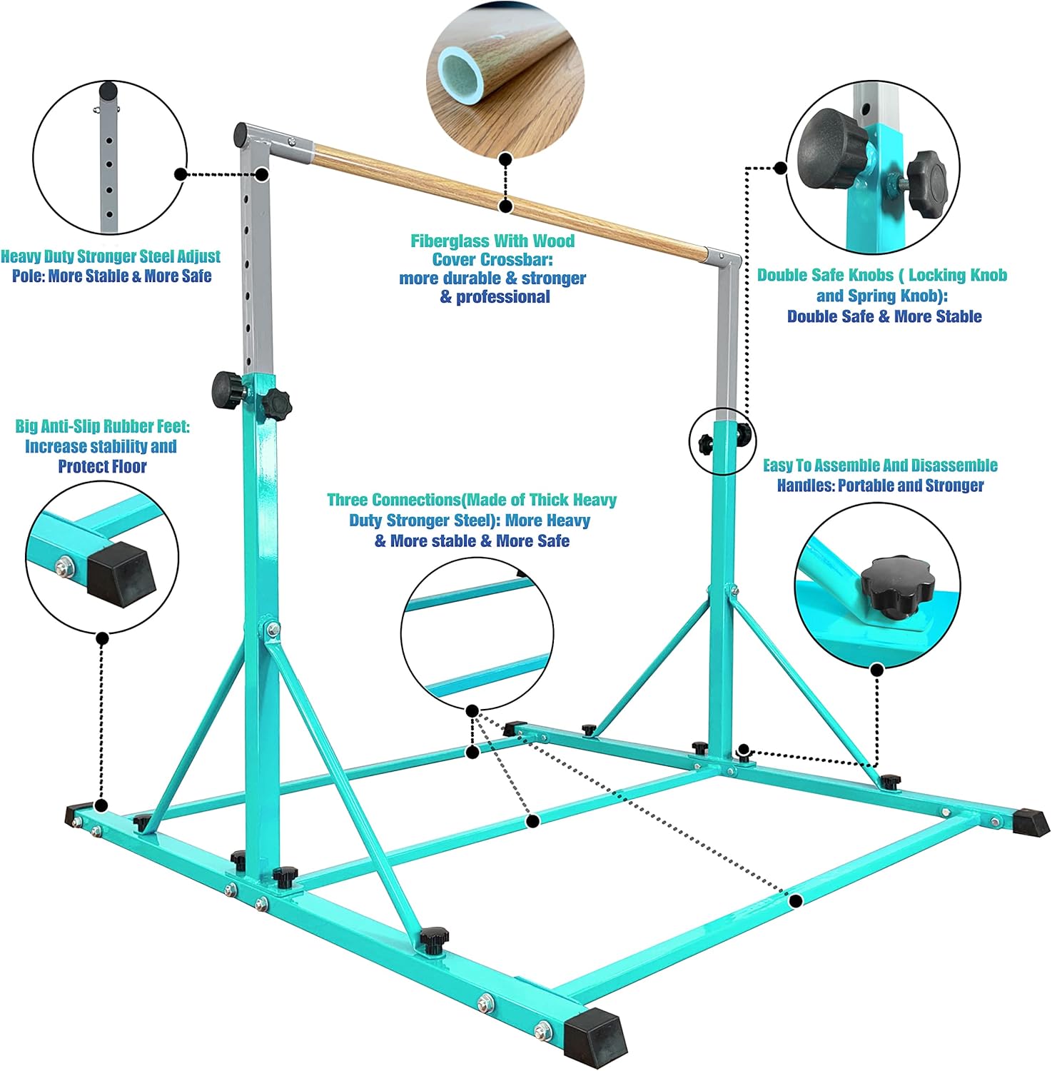 Gymnastic Bar Home - Topverkochte draagbare professionele gymnastiek horizontale stangen,