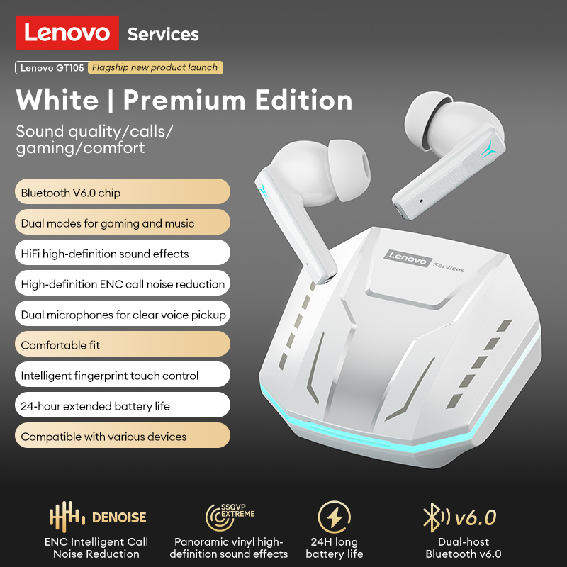 Outdoor Sport Doo - Lenovo GT105 Bluetooth 6.0 Gaming Headset